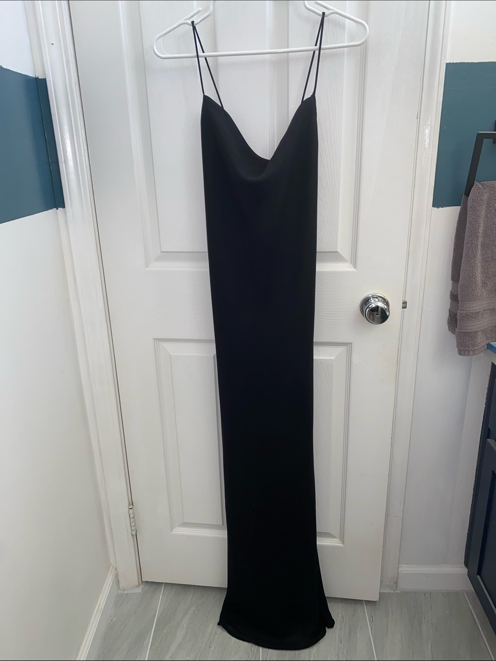 Fiesta Black Slip Maxi Dress with Cowl Neckline
